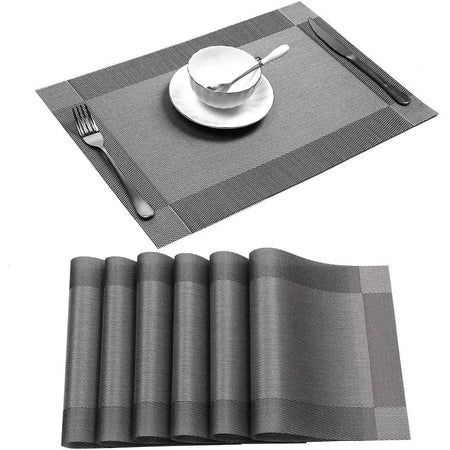 set of 6 non slip pvc placemats image2