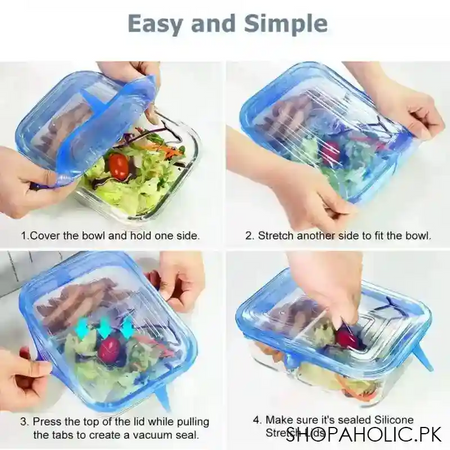 set of 6 rectangular silicon stretch lids image4
