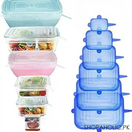 set of 6 rectangular silicon stretch lids image5