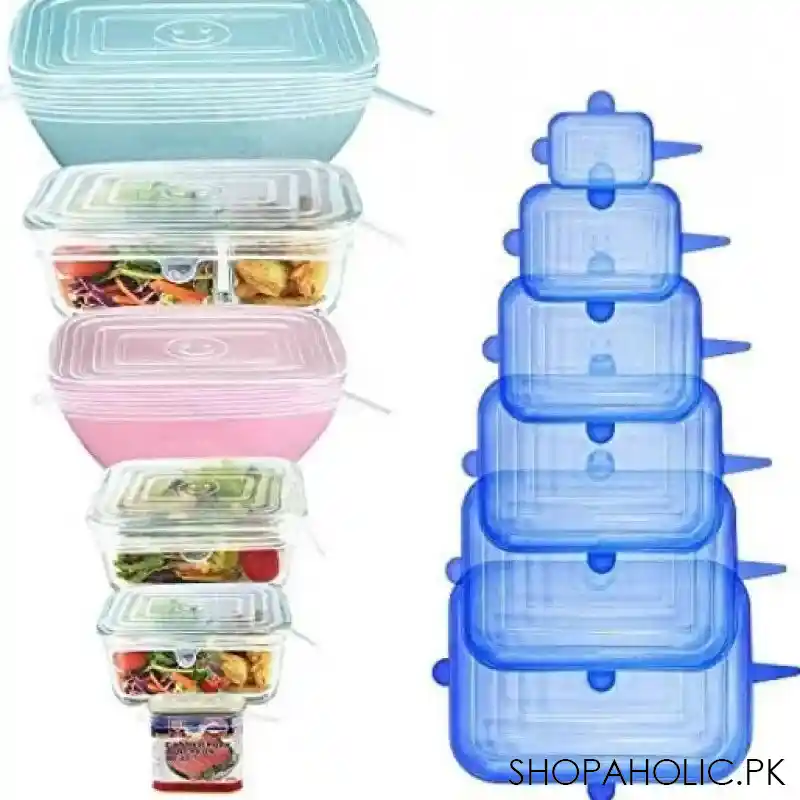 set of 6 rectangular silicon stretch lids image5