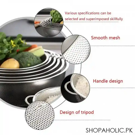 set of 6 stainless steel punching basket image3