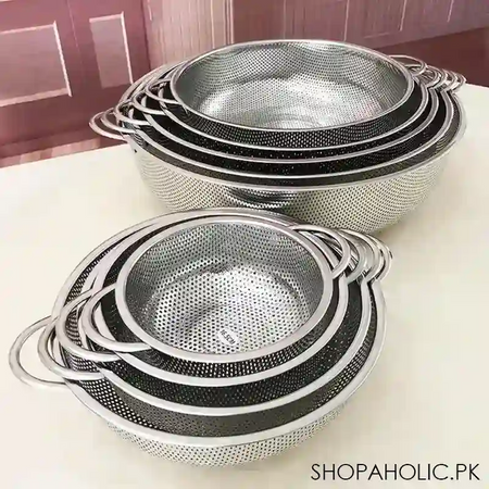 set of 6 stainless steel punching basket image4