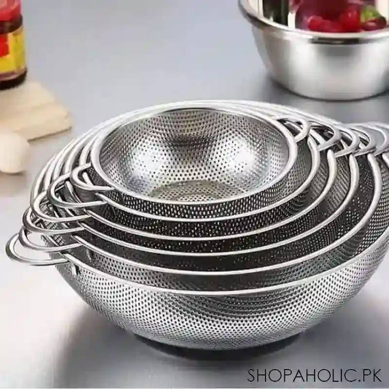 set of 6 stainless steel punching basket main image