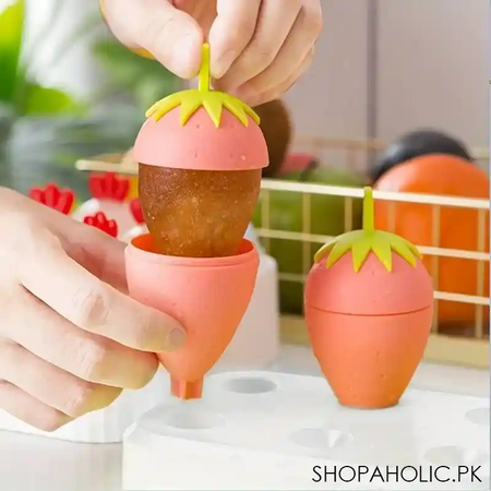 set of 6 strawberry popsicle mold image2