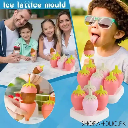 set of 6 strawberry popsicle mold image5