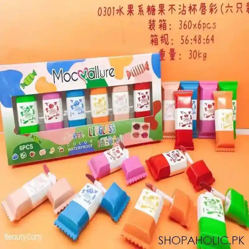set of 6 sweet color waterproof lipgloss main image