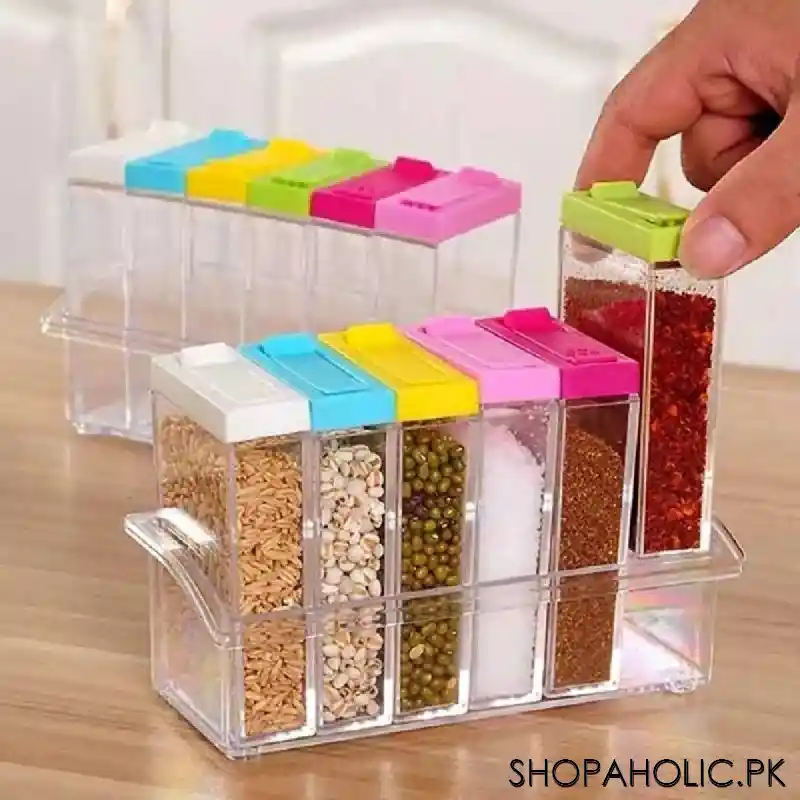 (set of 6) transparent seasoning spice jar set main image