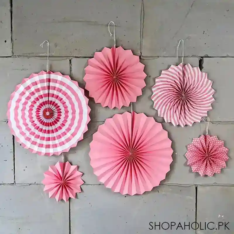 set of 6 unicorn paper fan flower image3
