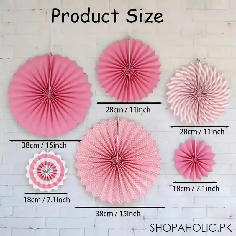 set of 6 unicorn paper fan flower image4