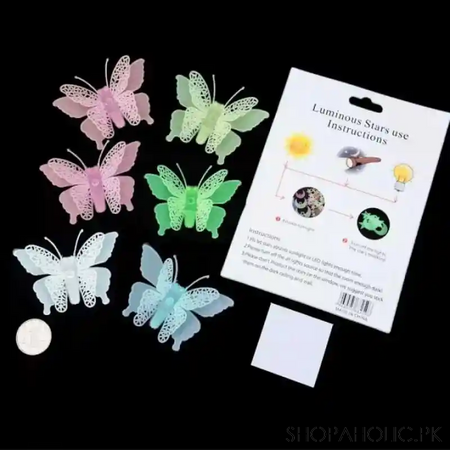 set of 8 fluorescent luminous 3d butterfly image2