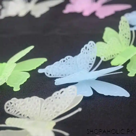 set of 8 fluorescent luminous 3d butterfly image4