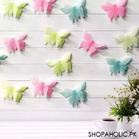 set of 8 fluorescent luminous 3d butterfly image5