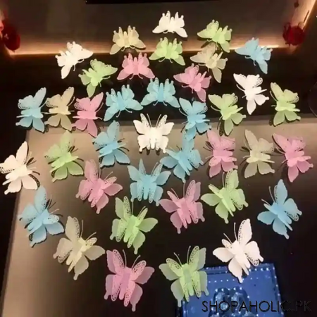 set of 8 fluorescent luminous 3d butterfly image6