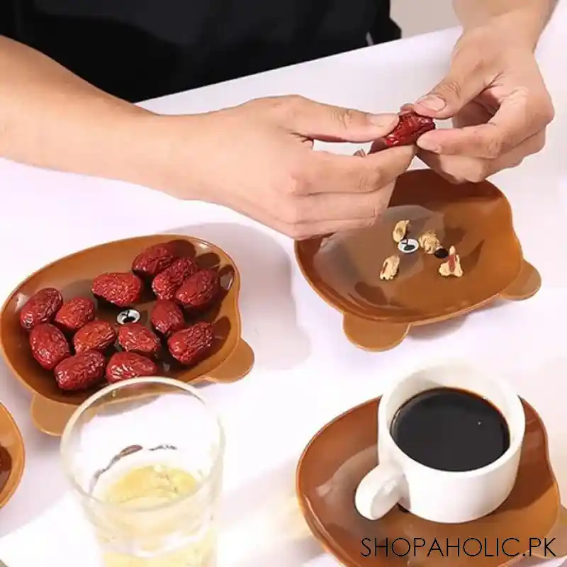 set of 8 mini cute bear shape serving plate image4