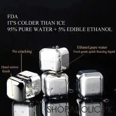 set of 8 steel ice cubes with clip image5