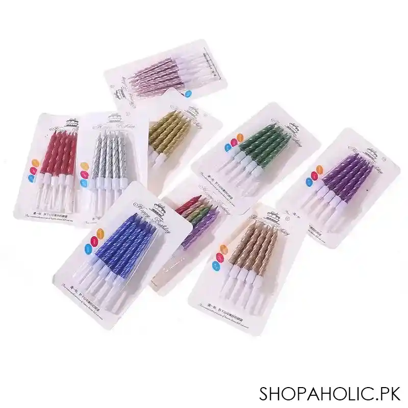 set of 8 thread color birthday candles image2