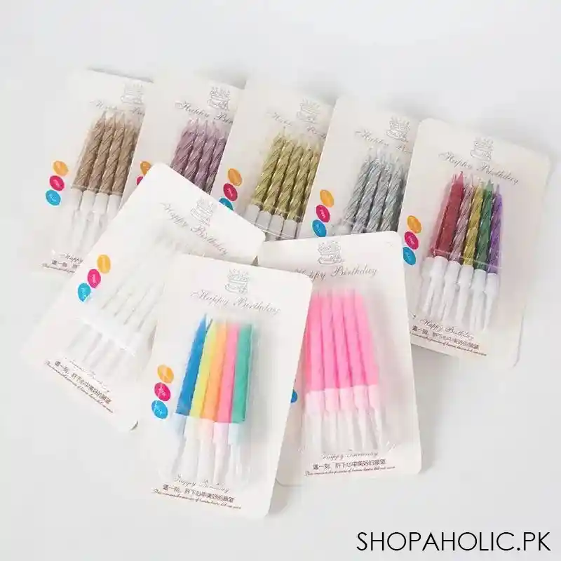 set of 8 thread color birthday candles image5