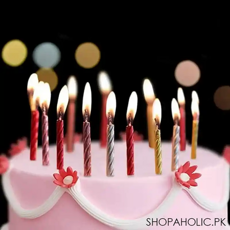set of 8 thread color birthday candles main image
