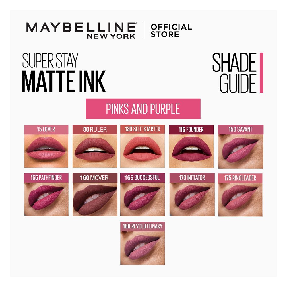 Maybelline New York SuperStay Matte Ink Liquid Lipstick 16HR Long-Lasting, High Pigment, Waterproof - 115 Founder - Image 7