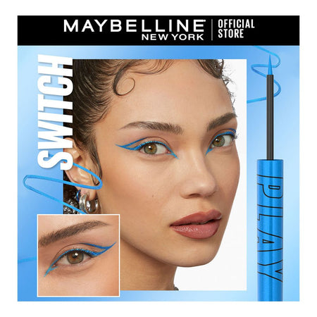 Maybelline Tattoo Play Liquid Eyeliner, Waterproof, 2.1ml, Switch-Metallic Blue - Image 2