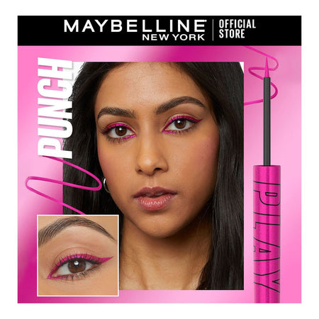 Maybelline New York Tattoo Play Liquid Eyeliner, Water & Smudge Proof, Vegan Formula, Punch-Metallic Pink - Image 2