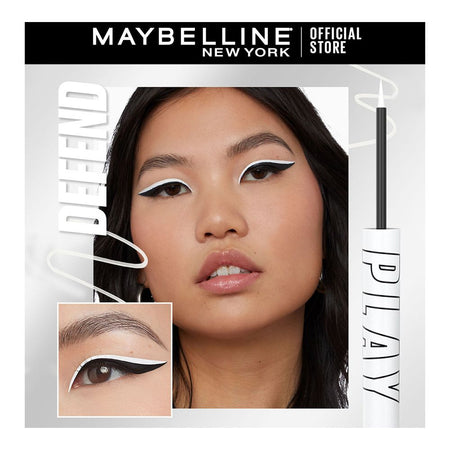 Maybelline New York Tattoo Play Liquid Eyeliner, Water & Smudge Proof, Vegan Formula, Defend-Matte White - Image 2