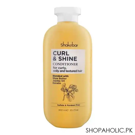 shakebar curl & shine sulfate & paraben free conditioner, for curly, coily and textured hair, 300ml main image