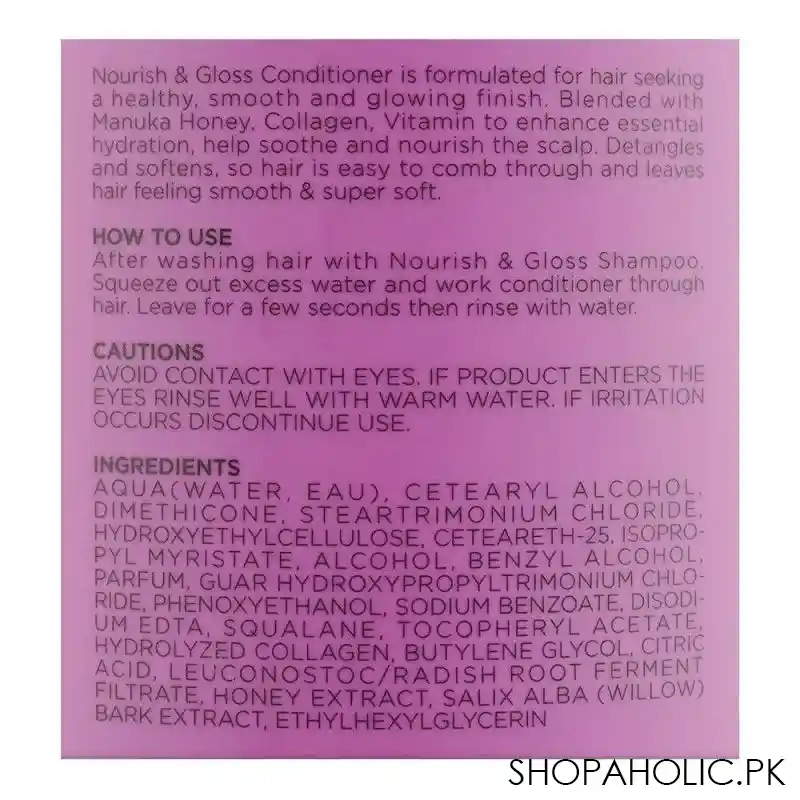 shakebar nourish & gloss sulfate & paraben free conditioner, all hair types, 300ml image3