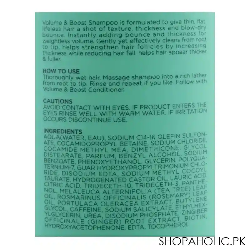 shakebar volume & boost sulfate & paraben free shampoo, for fine & thin hair, 300ml image3