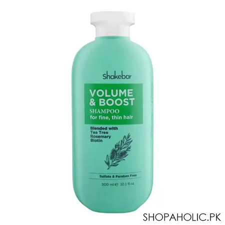 shakebar volume & boost sulfate & paraben free shampoo, for fine & thin hair, 300ml main image