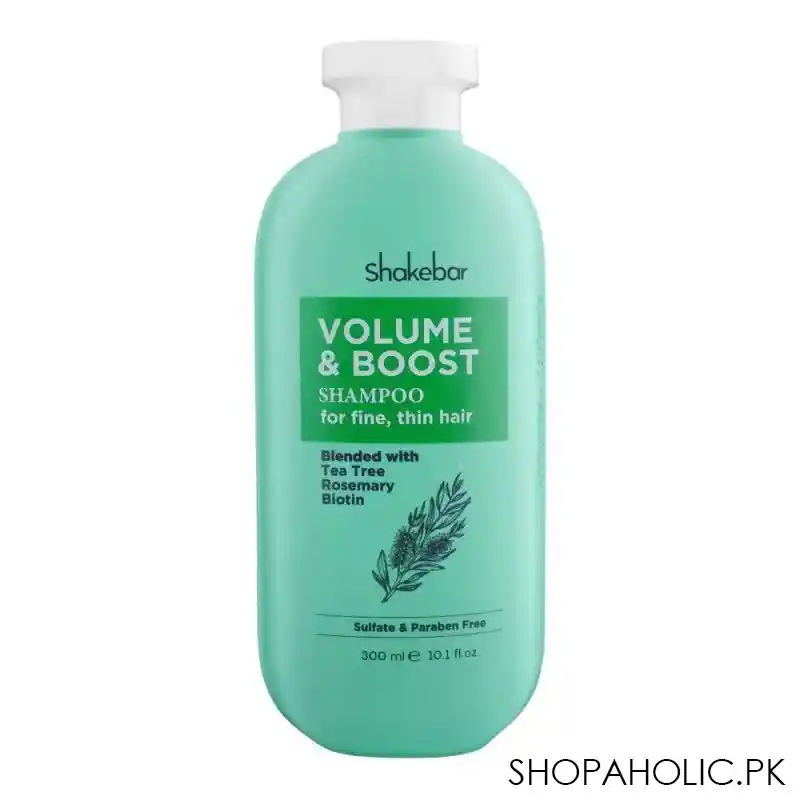 shakebar volume & boost sulfate & paraben free shampoo, for fine & thin hair, 300ml main image