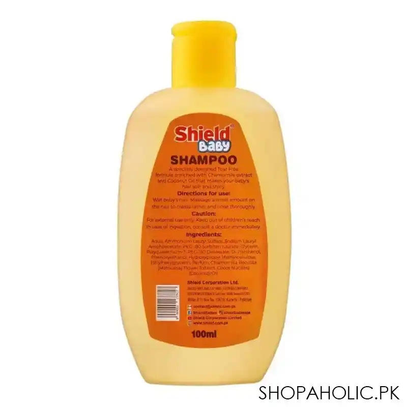 shield baby chamomile extract & coconut oil shampoo, mild on the eyes, 100ml image2