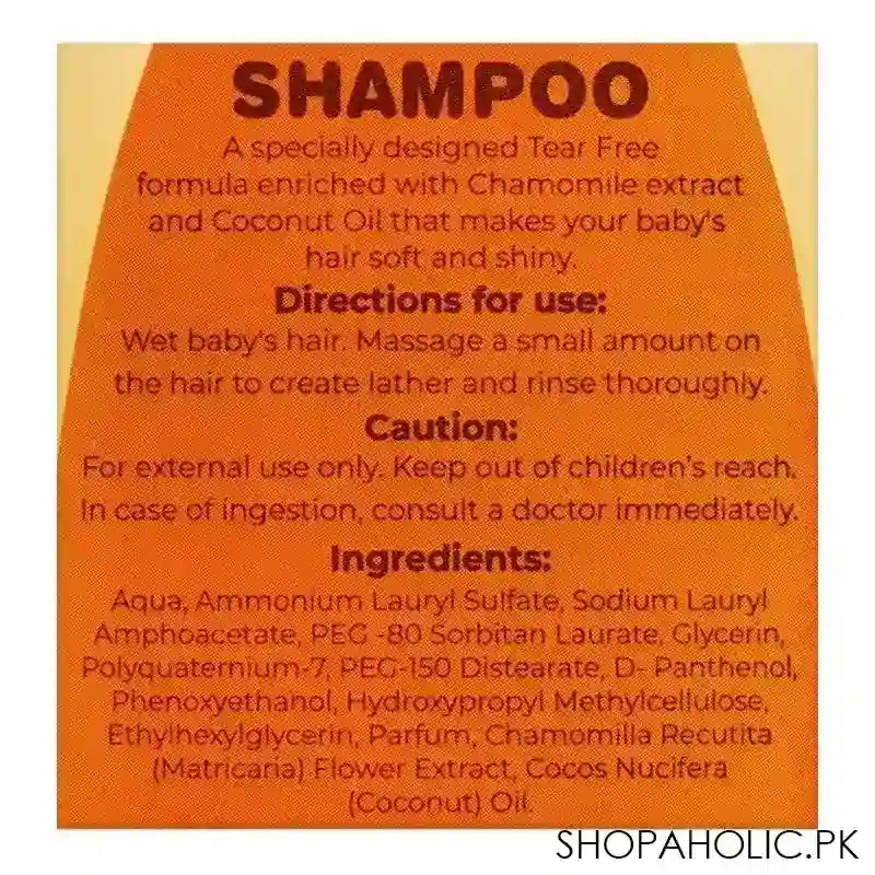 shield baby chamomile extract & coconut oil shampoo, mild on the eyes, 100ml image3