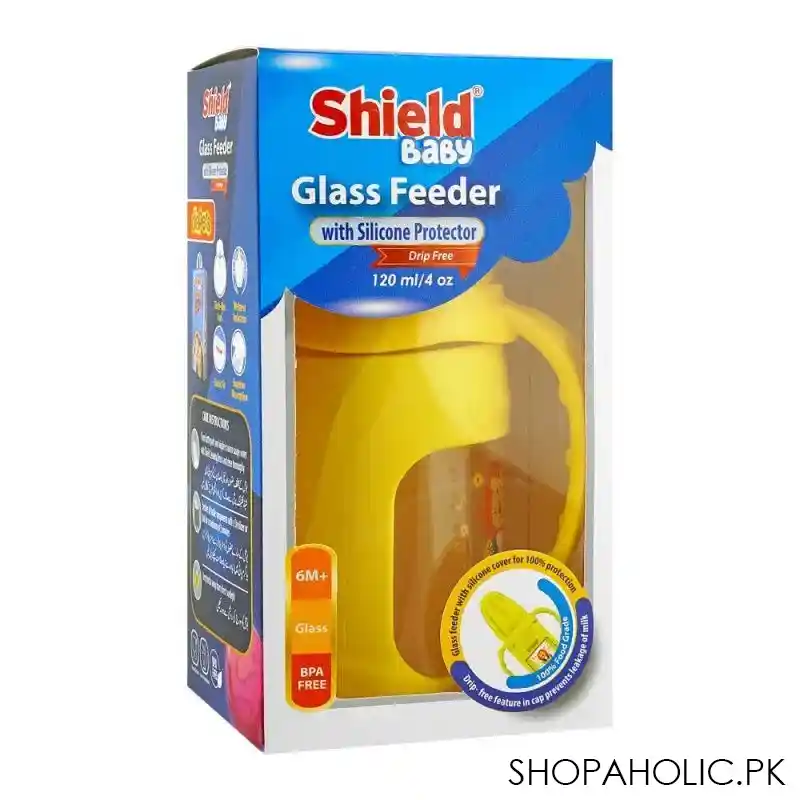 shield baby glass feeder with silicone protector, 120ml image2