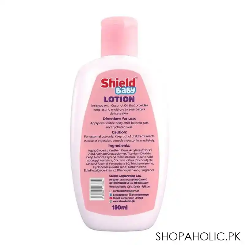 shield coconut oil baby lotion, 100ml image2