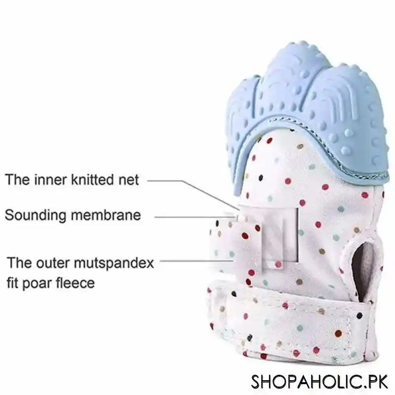 silicone baby teether mitten glove image3