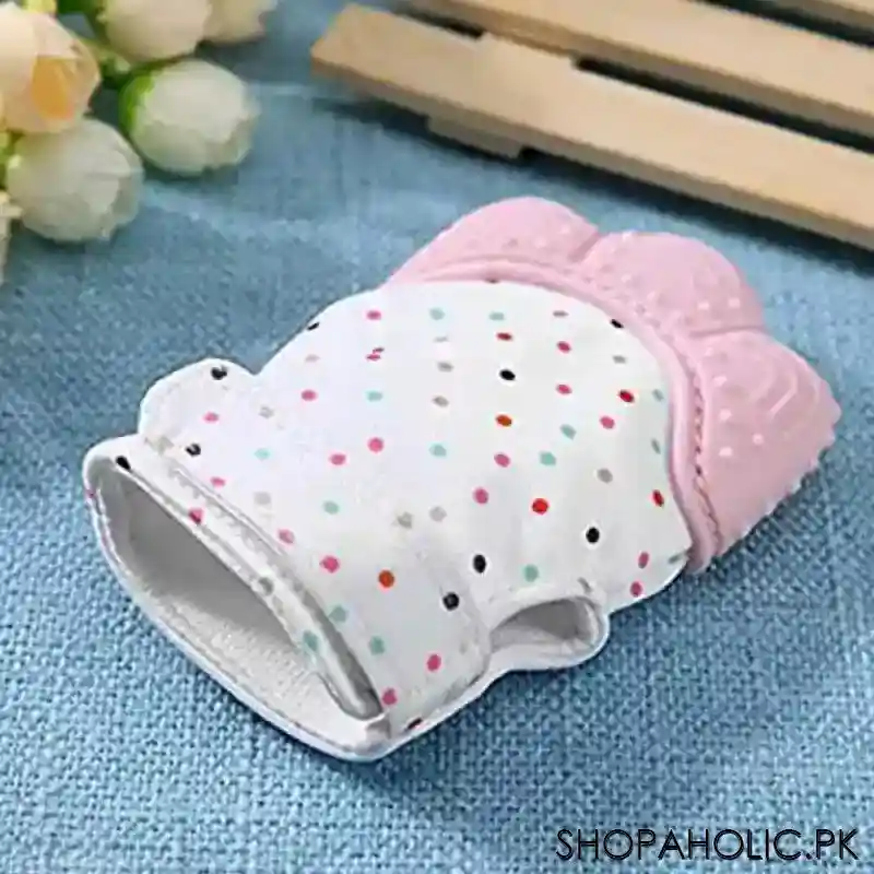 silicone baby teether mitten glove image4