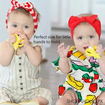 silicone banana shape baby teether toothbrush image3