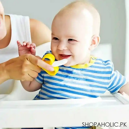 silicone banana shape baby teether toothbrush image4