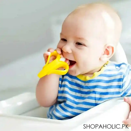 silicone banana shape baby teether toothbrush image5