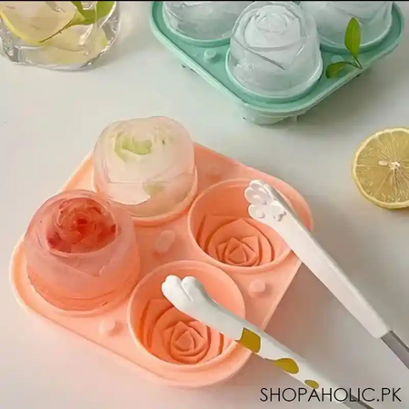 silicone flower shaped ice mold main image