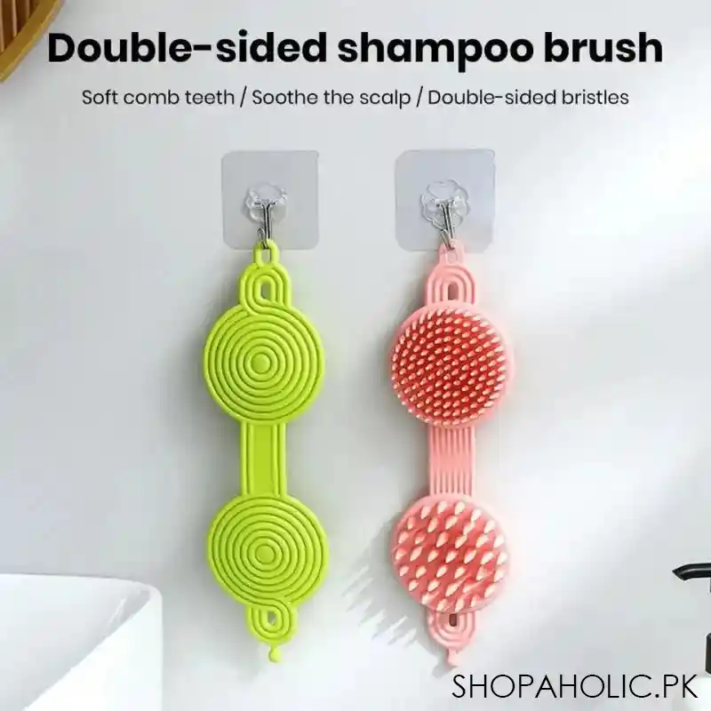 silicone handheld round soft scalp massage brush main image