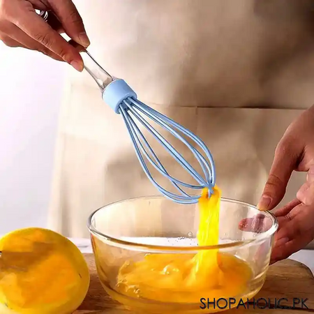 silicone manual egg beater with acrylic handle main image