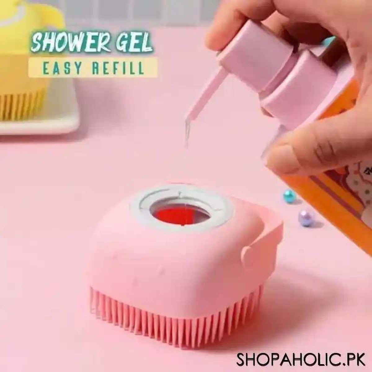 Silicone Massage Bath Brush Liquid Mini Soap Dispenser main image