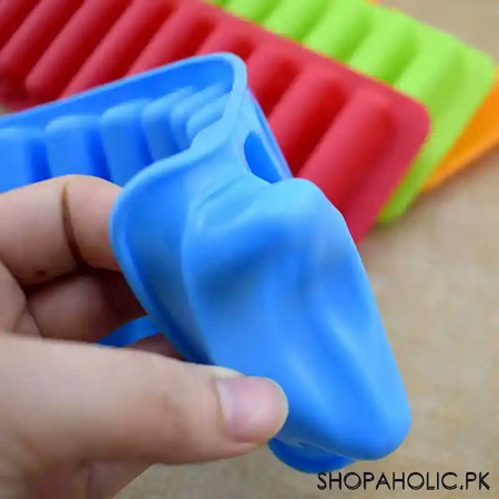 silicone narrow ice stick cube making tray for water bottles and chocolate sticks image3