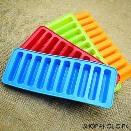 silicone narrow ice stick cube making tray for water bottles and chocolate sticks image4