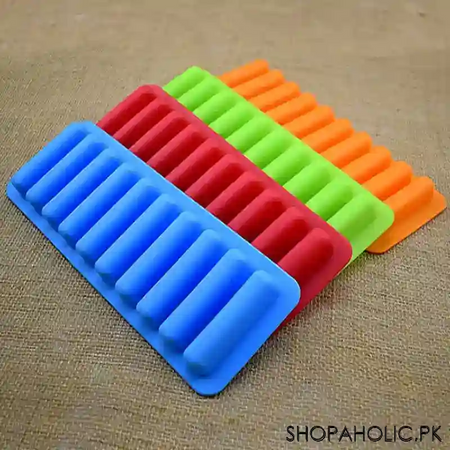 silicone narrow ice stick cube making tray for water bottles and chocolate sticks image5