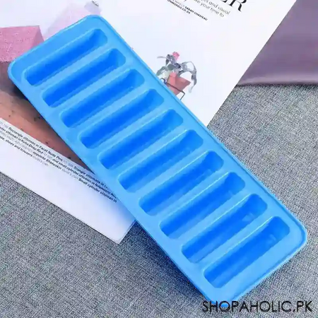 silicone narrow ice stick cube making tray for water bottles and chocolate sticks image7