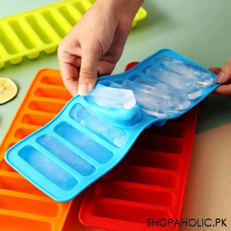 silicone narrow ice stick cube making tray for water bottles and chocolate sticks main image