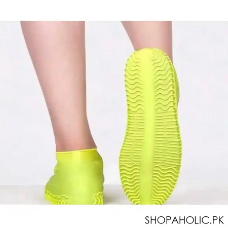 silicone outdoor non slip waterproof shoe covers portable rain boots rainproof shoes cover men women teens anti sand shoe cover (medium) image3
